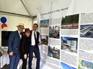 Admiring our own work in the tent featuring the new American Embassy design.