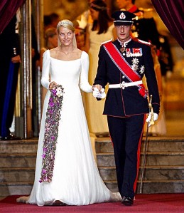 The wedding of Crown Prince Haakon and Crown Princess Mette-Marit. UK Press/Getty images.