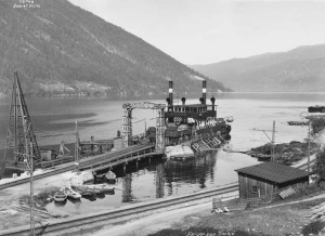 The SF Hydro Ferry at Mael in 1925, later destined to carry the heavy-water supply from the plant.