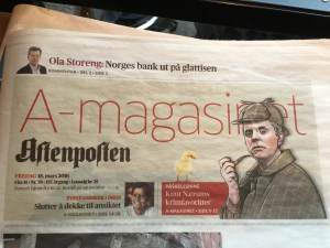 The headline from this year's Easter Week Aftenposten newspaper.