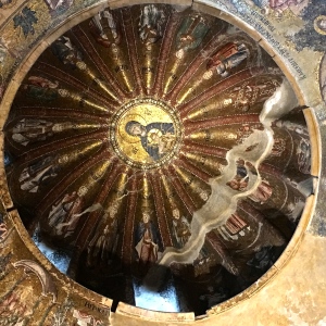 The eight domes in the church are unbelievable. (I don't have any photos of the exterior, though, as it was completely under wraps for restoration.) Many of the domes act as a form of a family tree, tracing the lineages of Jesus, or the patriarchs and apostles. This one shows the genealogy of Mary.