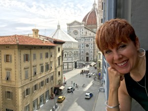 The night before our flight back to Oslo, we splurged for a room with a fairy-tale view of the Baptistry, the Duomo, Brunelleschi's Dome, and Giotto's Tower.