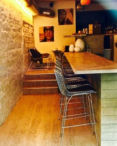 Like many hip restaurants nowadays, Bokbacka showcases not only great food, but fabulous furniture and artwork. Pictured here are works by ceramicist Anne Udnes and painter Elanor Barreau, whose pieces highlight historic images of women in the media.