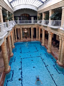 The Gellért's colonnaded, cool-water lap pool looks like an ancient Roman bath.