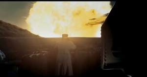 Gun #1 erupts in the film Kongen's Nei.