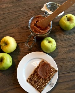 My granny's apple butter has gone native, being made of Norwegian apples spread on Knekkebrød (literally translated as "Break Bread" -- think cracker made mostly of seeds, mmmm).