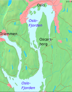 This Google map gives you an idea of the strategic position of Oscarsborg Fortress, sitting as it does at the end of the narrow Drøbak Straight. The German fleet had to squeeze past it to get to Oslo's harbor.